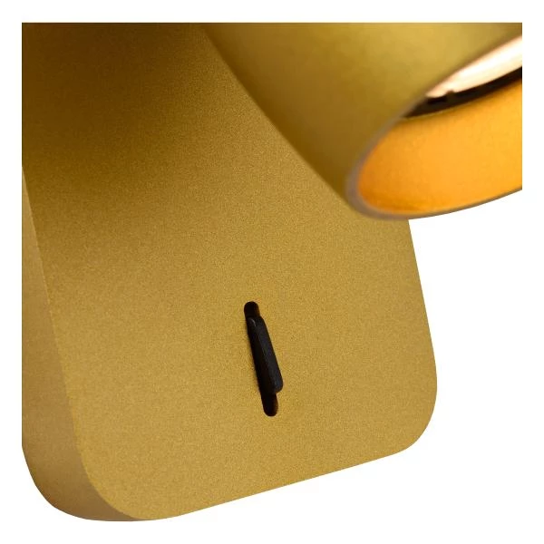 Lucide PRESTON - Wandspot - LED Dim to warm - GU10 - 1x5W 2200K/3000K - Mat Goud / Messing - detail 1